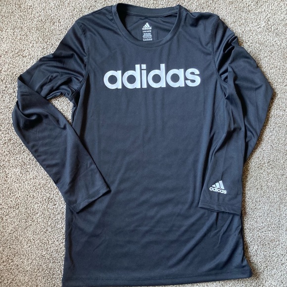 Boys adidas long sleeve dri fit shirt Sz Large 14-16